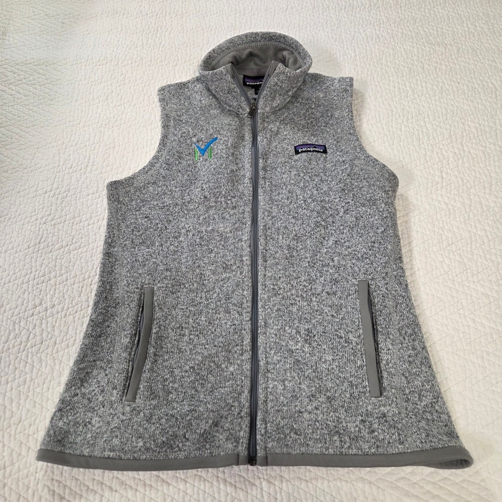 Patagonia Better Sweater Full Zip Fleece Vest Grey Womens Small Birch White
